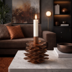 Świecznik Szyszka brązowy antyczny - Boltze 2