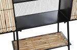 Szafa rattanowa boho czarna z półką  - Item International 4