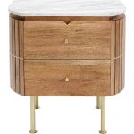 Szafka nocna drewniana Grace z marmurowym blatem - Kare Design 1