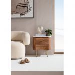 Szafka nocna drewniana Grace z marmurowym blatem - Kare Design 3