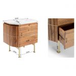 Szafka nocna drewniana Grace z marmurowym blatem - Kare Design 15