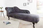 Leżanka Szezlong Chesterfield Antik Look szara  - Invicta Interior 3