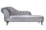 Leżanka Szezlong Chesterfield Recamiere srebrna szara  - Invicta Interior 1