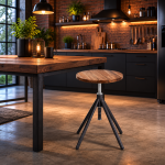 Taboret Factory regulowany drewno akacjowe - Invicta Interior 2