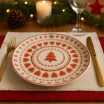 Talerz świąteczny porcelanowy 19 cm 2