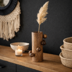 Wazon Bubble drewno mango 28 cm - Item International 2