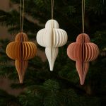 Zawieszka Bombka papierowa składana beżowa 2