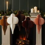 Zawieszka Bombka papierowa składana różowa pastelowa 3