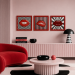 Zestaw 3 obrazów Couture Red 2