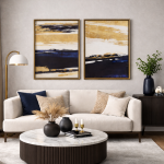 Zestaw Obrazów Golden Horizon 60 x 80 cm 2