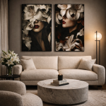 Zestaw Obrazów Veil of Bloom 80 x 120 cm 2