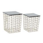 Stoliki Wire Zigzag zestaw 2 sztuki  - Inart 1