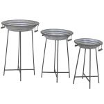 Kwietniki industrialne Tray Table zestaw 3 szt szare - Inart 1