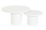 Zestaw stolików kawowych Cement Santorini białe  2