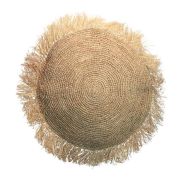 Poduszka Boho z rafii naturalna okrągła 60cm - Bazar Bizar 1