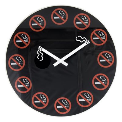 Zegar No Smoking czarny  
