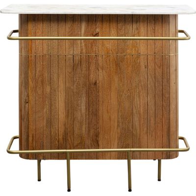 Barek drewniany Grace z marmurowym blatem 120 cm - Kare Design
