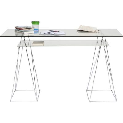 Biurko Polar szklane srebrne - Kare Design