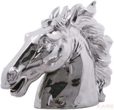 Dekoracja Horse Head srebrna   - Kare Design