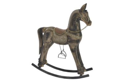Dekoracja Koń bujany drewniany duży