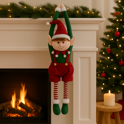 Dekoracja świąteczny Elf wiszący 46 cm