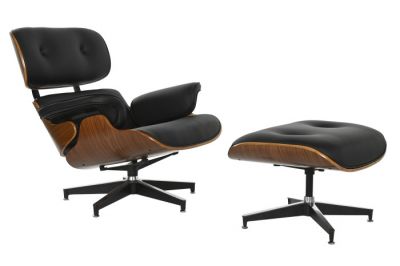 Designerski fotel Lounge Look z podnóżkiem - Item International