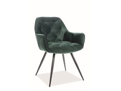 Eleganckie Krzesło pikowane zielony aksamit
