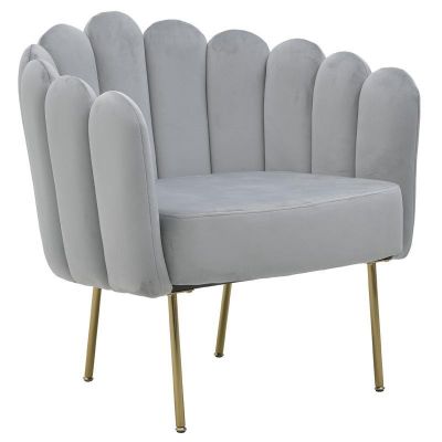 Fotel Crown Peacock aksamitny szary - Inart