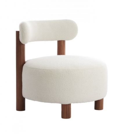 Fotel drewniany Ferentino boucle - Light & Living