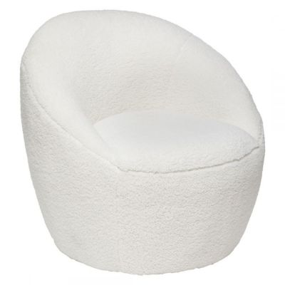 Fotel Boucle plush biały