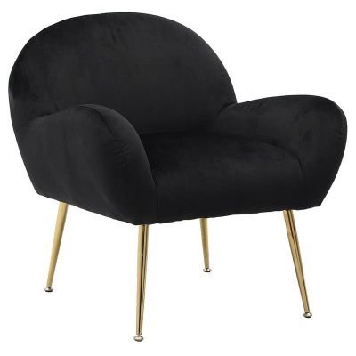Fotel Retro Elegance czarny złote nogi