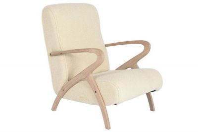 Fotel retro Hevea boucle z podłokietnikami  - Item International
