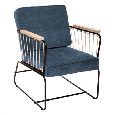 Fotel Retro wire niebieski
