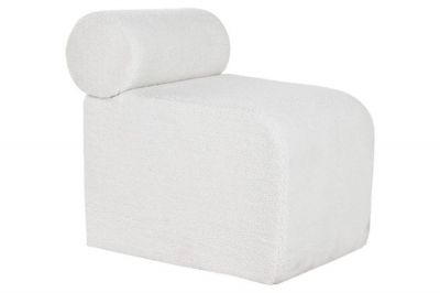 Fotel w stylu Japandi Teddy Boucle biały - Item International