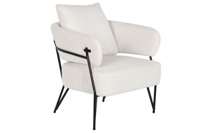 Fotel wypoczynkowy Fashion boucle biały
