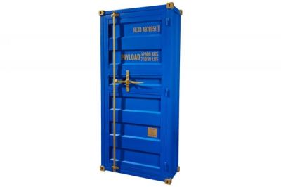 Komoda barek Container Globetrotter 180 cm sejf niebieski - Invicta Interior