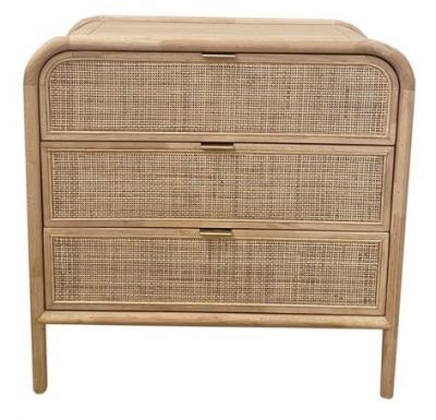 Komoda Boho Luxury z rattanu i drewna 3 szuflady - Item International