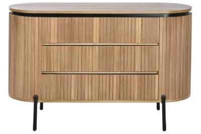 kat.II Komoda drewniana Elegant z lamelami 3 szuflady