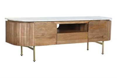 Komoda drewniana Grace RTV z marmurowym blatem 145x48 cm - Item International