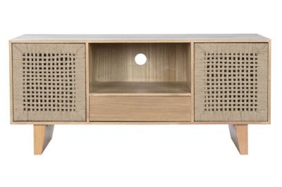 Komoda drewniana Organic szafka RTV w stylu eko z jutą  - Item International