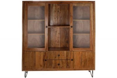 Komoda drewniana witryna Retro look drewno akacjowe - Item International
