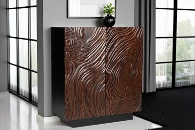 Komoda Fluid 110 cm brązowa z drewna akacjowego - Invicta Interior