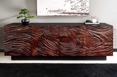 Komoda Fluid 175 cm brązowa z drewna akacjowego  - Invicta Interior