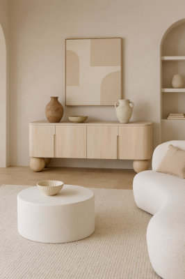 Komoda Japandi RTV pod TV na nogach kulach - Item International