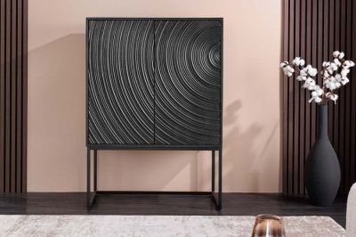 Komoda Orbit 3D 120 cm drewno mango czarna  - Invicta Interior