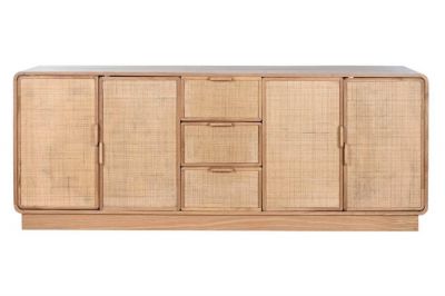Komoda rattanowa Modern Lounge z drewna dębowego 180 cm