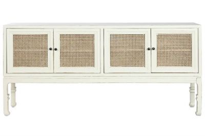 Komoda rattanowa Vintage biała 180 cm - Item International