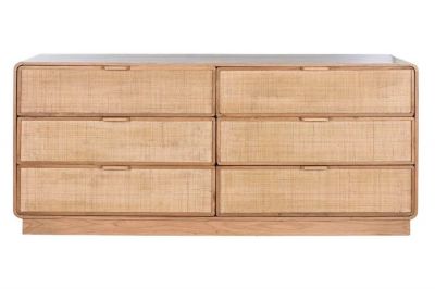 Komoda rattanowa z szufladami Modern Lounge z drewna dębowego - Item International