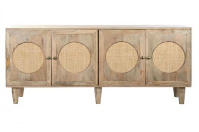 Komoda Retro rattanowa drewno mango Wheels - Item International