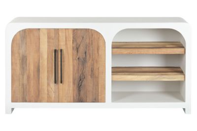 Komoda Santorini wood drewniana witryna biała 